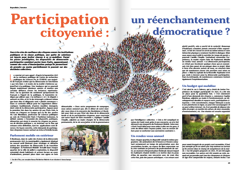 article "Participation citoyenne" Questions de transitions