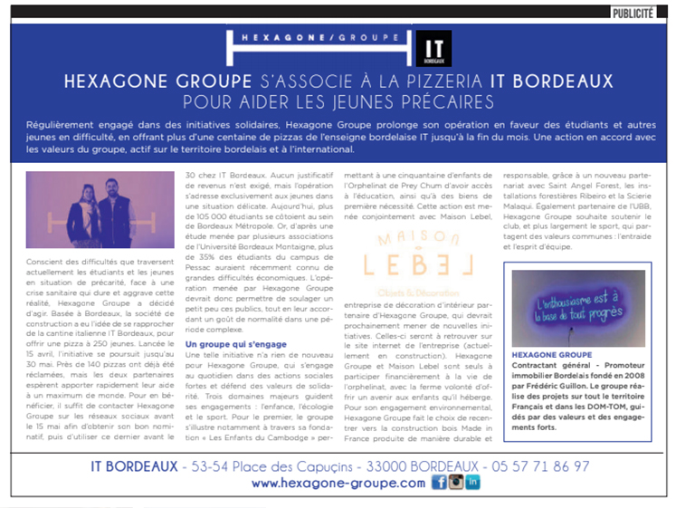 article pour Sud Ouest Publicité "Hexagone Group"